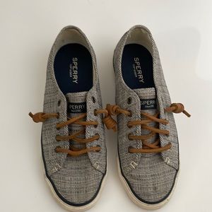 Sperry Pier Waves Canvas Navy Blue Shoes